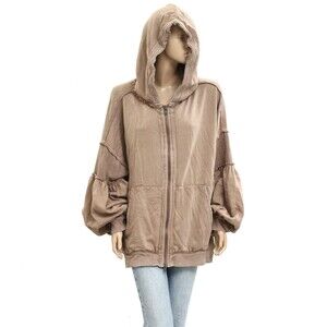 Free People Oversized Ribbed Sweatshirt Top Balloon Sleeve Slouchy S NWD 283631